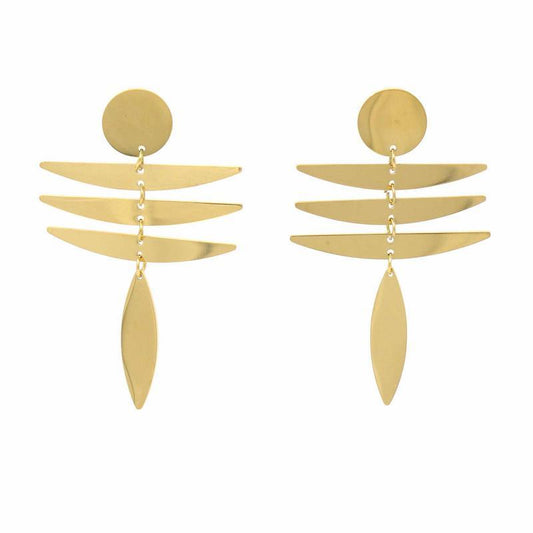 Earrings: 18k Gold Plated Stainless Steel Fringe Dangle - Starfish Project